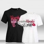 Tricou cu desen pentru Salon de Infrumusetare LMB002 Alb - Beauty is my Business Tricou cu desen pentru Salon de Infrumusetare LMB002 Alb - Beauty is my Business